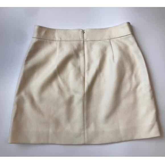 J. Crew Beige Wool Mini Skirt 10P Front Pockets - Picture 4 of 7